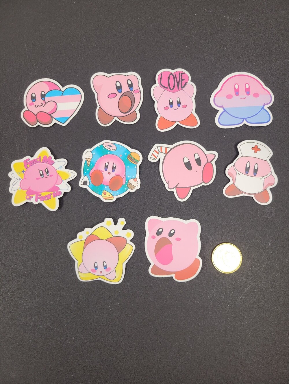3/$20 10pcs Lot Nintendo Kirby Waterproof Stickers Set #001